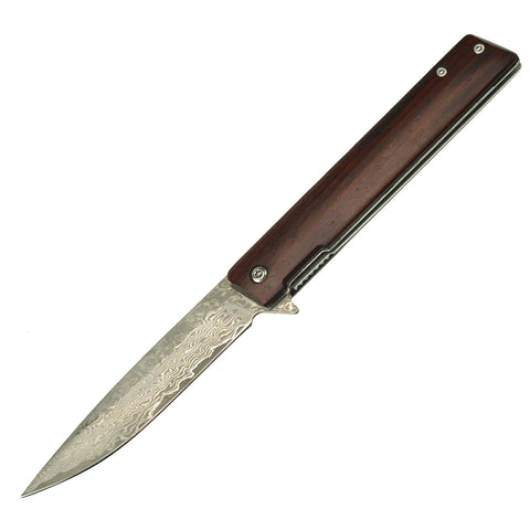 Folding Knife - Damascus Nama Stylet Russe by Alambika - Alambika Canada