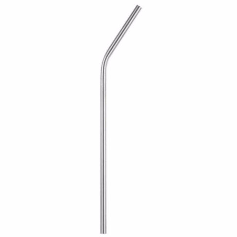 Drinking Straws - Curved Steel Silver - 21.5cm by Alkademie - Alambika Canada