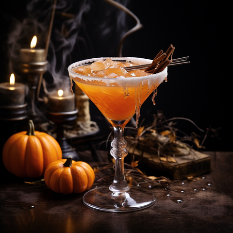 halloween cocktail setup