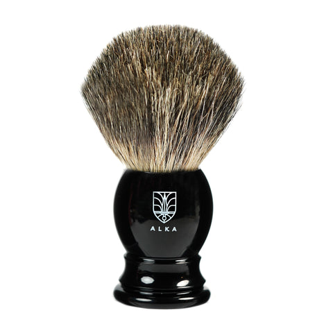 Shaving Brush - Alka Best Badger - Black Resin Handle