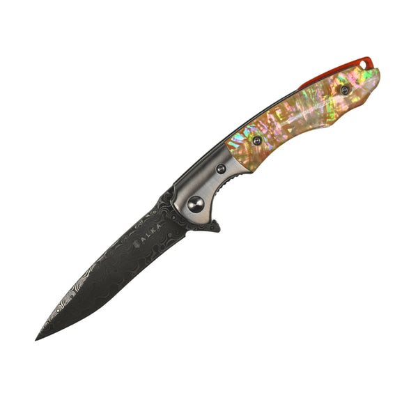 Folding Knife - Damascus Abalone by Alka - Alambika Canada