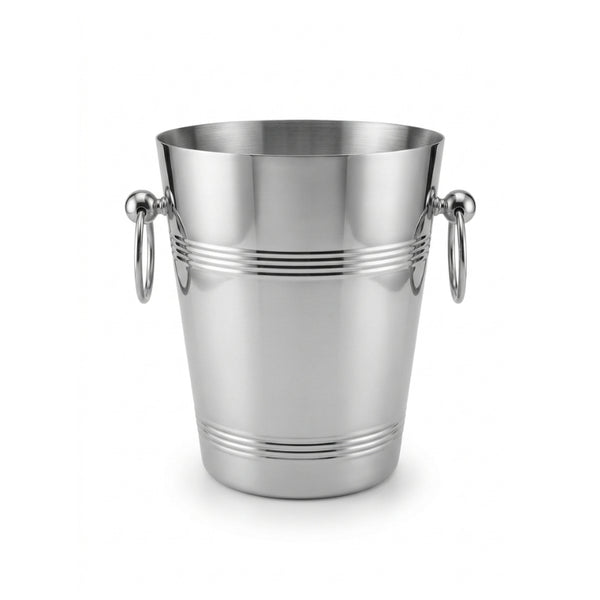 Ice Bucket - Chrome with Rings by Alambika - Alambika Canada