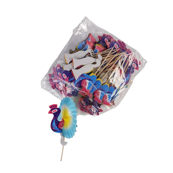 Cocktail Pick - Paper Peacock (x50) by Alkademie - Alambika Canada