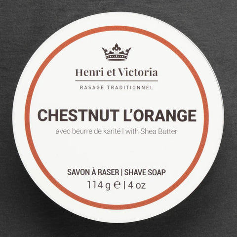 Henri et Victoria - Vegan Shaving Soap - Orange Chestnut