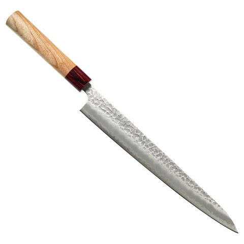 Tsunehisa Tsuchime - sujihiki 270mm Cherry Wood Handle Hammered AS by Tsunehisa - Alambika Canada