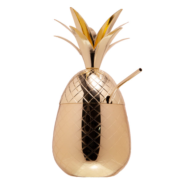 Tiki Mug - Metal Pineapple Gold 30oz by Alkademie - Alambika Canada