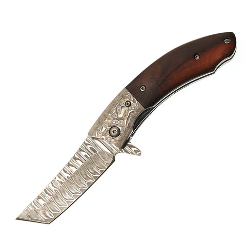 Folding Knife - Damascus Nama Tanto by Alambika - Alambika Canada