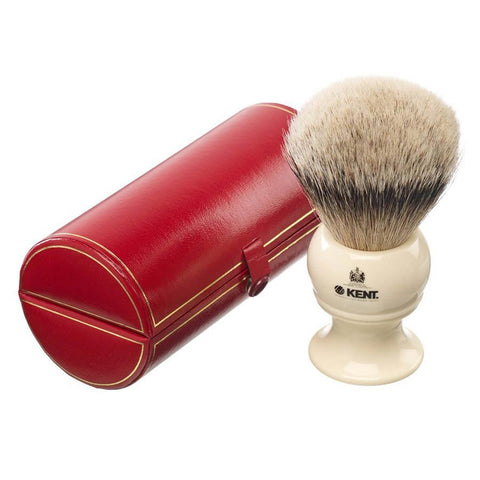Kent Shaving Brush, Pure Silver Tip Badger, King Size, Cream Handle by Alambika - Alambika Canada