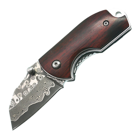 Folding Knife - Damascus Nama Fang by Alambika - Alambika Canada
