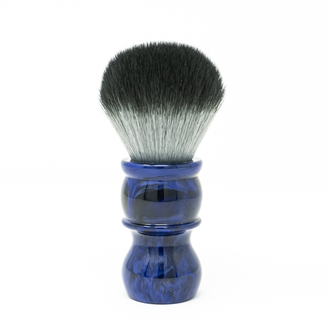 Accessory - Yaqi Tuxedo R1736 synthetic hair shaving brush, blue handle by Henri et Victoria - Alambika Canada